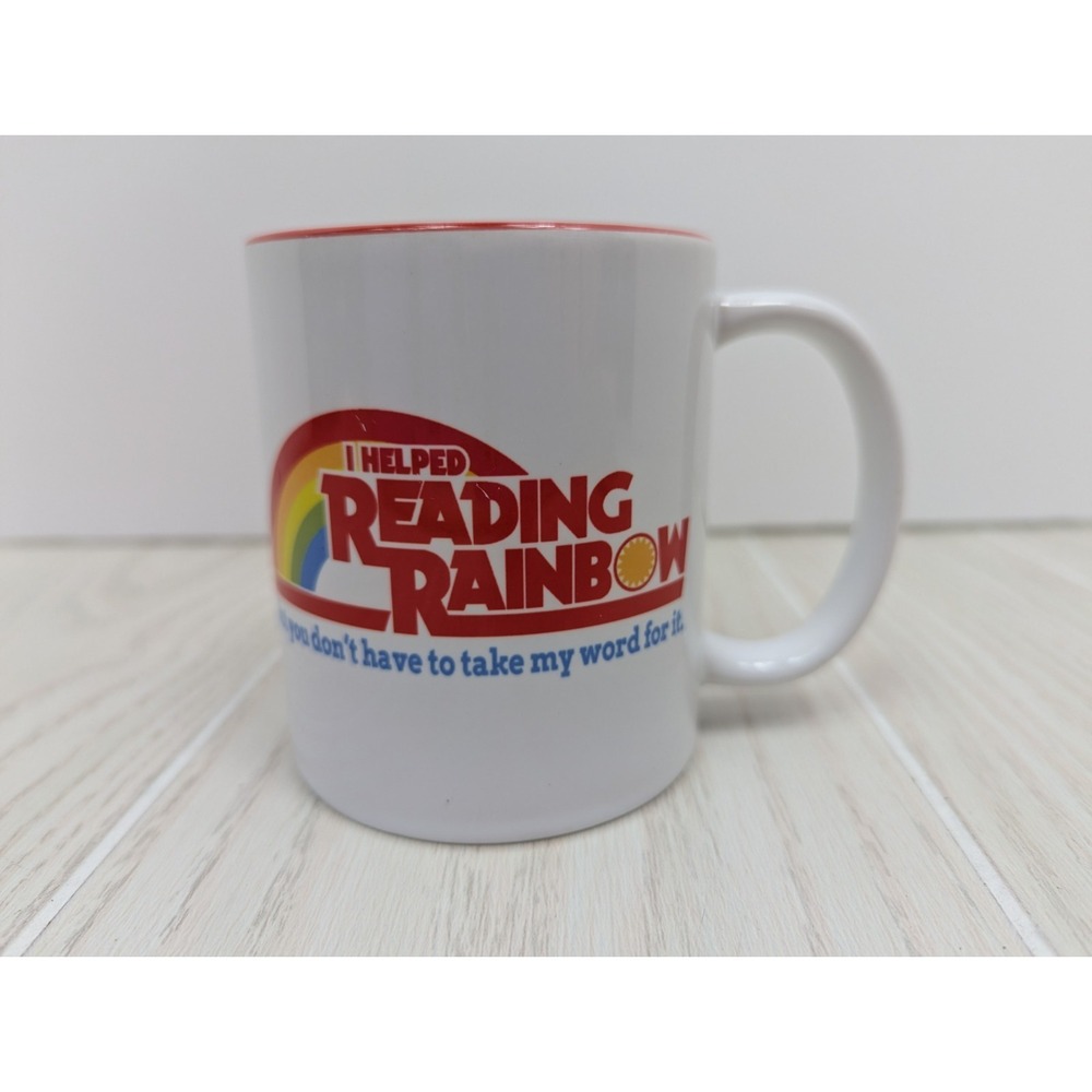 Reading Rainbow Coffee Mug Vintage I helped Reading Rainbow red inner - Picture 8 of 11